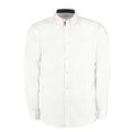 Front - Kustom Kit Mens Premium Contrast Oxford Long-Sleeved Shirt