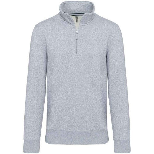 Front - Kariban Mens Zip Neck Sweatshirt