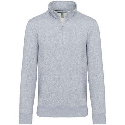 Front - Kariban Mens Zip Neck Sweatshirt