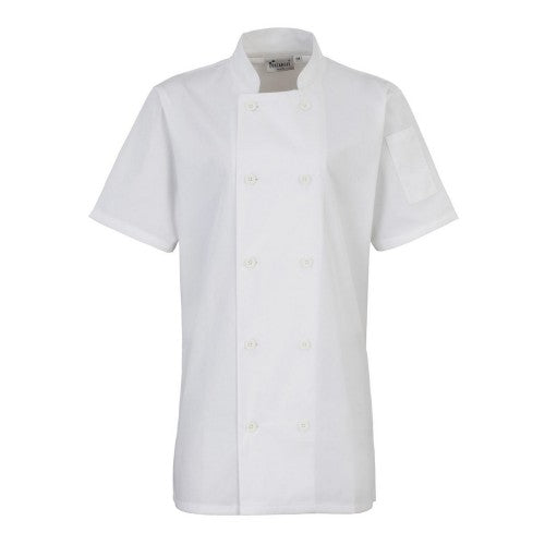 Front - Premier Womens/Ladies Short-Sleeved Chef Jacket