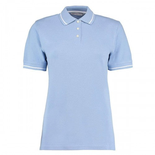 Front - Kustom Kit Womens/Ladies St Mellion Cotton Pique Tipped Polo Shirt