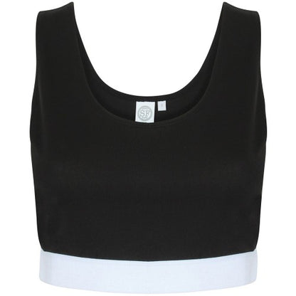 Front - Skinni Fit Womens/Ladies Fashion Jacquard Crop Top