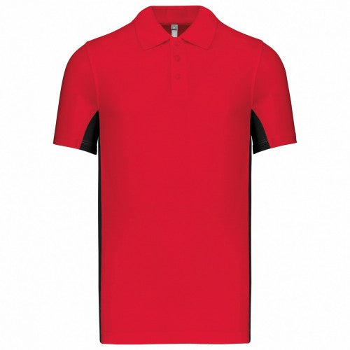 Front - Kariban Mens Flag Polycotton Pique Polo Shirt
