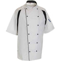 Front - Le Chef Unisex Adult Executive Contrast Detail Short-Sleeved Chef Jacket