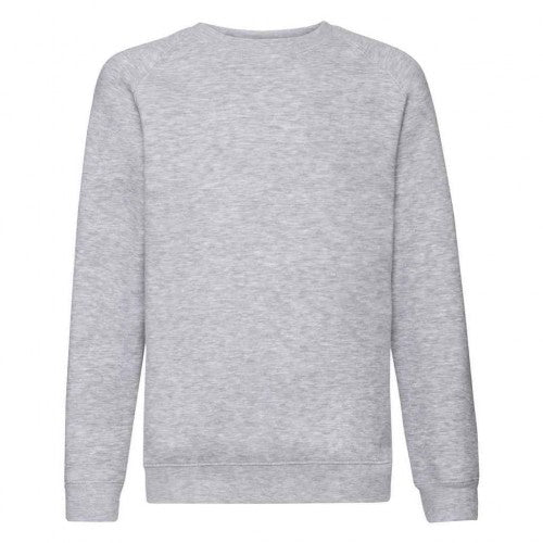 Front - Fruit of the Loom Childrens/Kids Premium Heather Raglan Sweatshirt