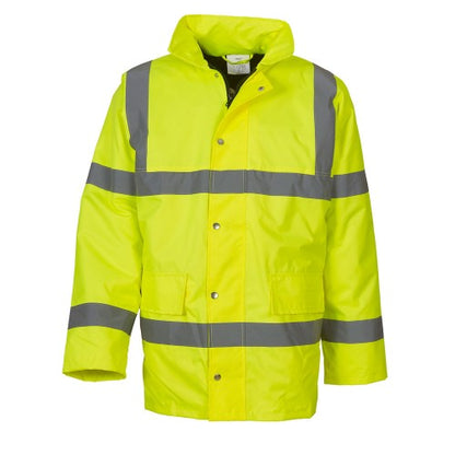 Front - Yoko Unisex Adult Classic Motorway Hi-Vis Jacket