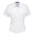Front - Premier Womens/Ladies Short-Sleeved Pilot Shirt
