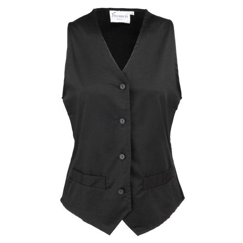 Front - Premier Womens/Ladies Hospitality Waistcoat
