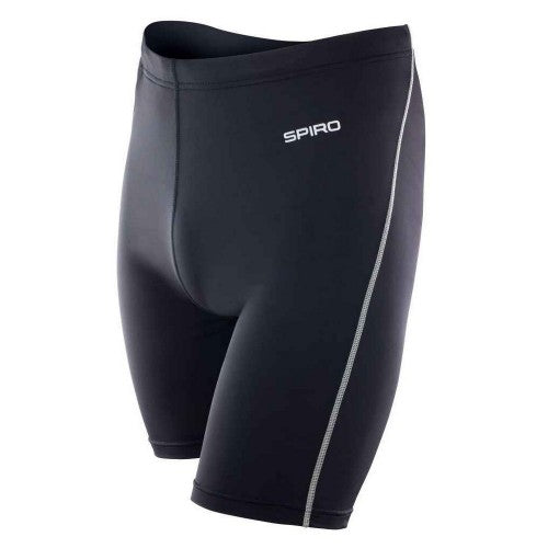 Front - Spiro Mens Bodyfit Base Layer Shorts