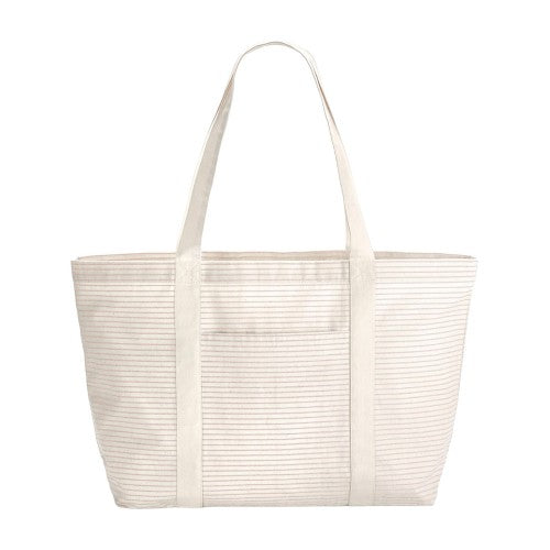 Front - Westford Mill Striped Organic Cotton Shopper