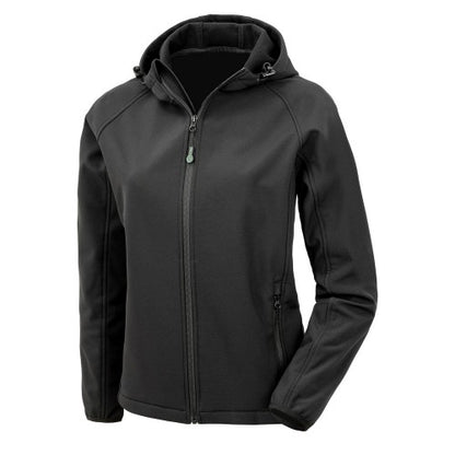 Front - Result Genuine Recycled Womens/Ladies Hooded 3 Layer Printable Soft Shell Jacket