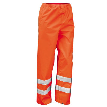 Front - SAFE-GUARD By Result Mens Hi-Vis Waterproof Safety Trousers