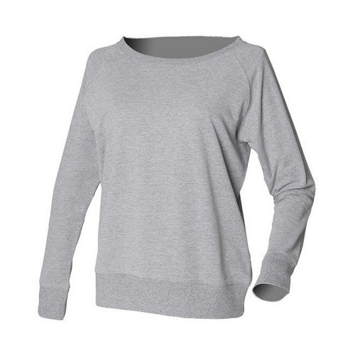 Front - Skinni Fit Womens/Ladies Slounge Heather Sweatshirt