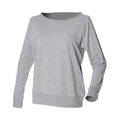 Front - Skinni Fit Womens/Ladies Slounge Heather Sweatshirt