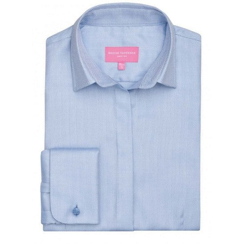 Front - Brook Taverner Womens/Ladies Villeta Herringbone Long-Sleeved Shirt