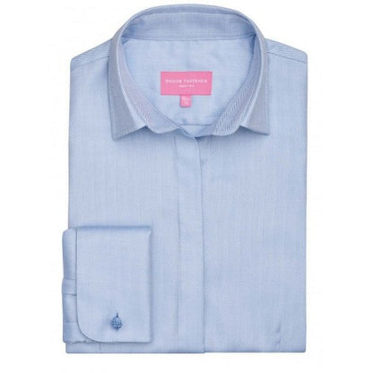 Front - Brook Taverner Womens/Ladies Villeta Herringbone Long-Sleeved Shirt