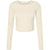 Front - Bella + Canvas Womens/Ladies Micro-Rib Long-Sleeved Crop Top