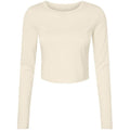 Front - Bella + Canvas Womens/Ladies Micro-Rib Long-Sleeved Crop Top