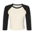 Front - Bella + Canvas Womens/Ladies Micro-Rib Raglan 3/4 Sleeve Crop T-Shirt