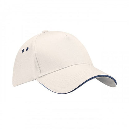 Front - Beechfield 5 Panel Sandwich Peak Baseball Cap