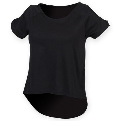 Front - Skinni Fit Womens/Ladies Drop Tail T-Shirt