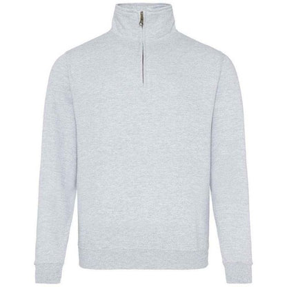 Front - Awdis Mens Sophomore Heather Zip Neck Sweatshirt
