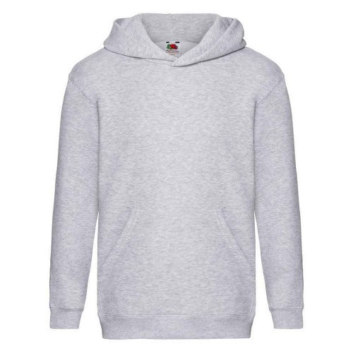 Front - Fruit Of The Loom Childrens/Kids Premium Heather Hooded Sweatshirt