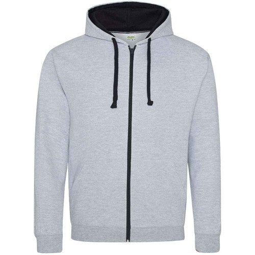 Front - Awdis Mens Varsity Heather Full Zip Hoodie