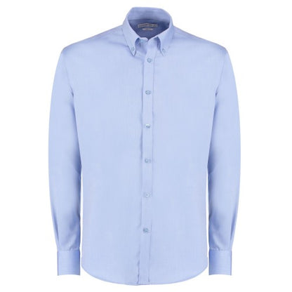 Front - Kustom Kit Mens Oxford Slim Long-Sleeved Shirt