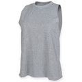Front - Skinni Fit Womens/Ladies Heather High-Neck Vest Top