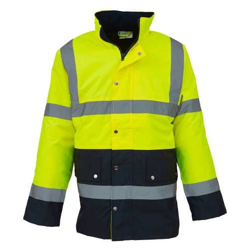 Front - Yoko Unisex Adult Motorway Two Tone Hi-Vis Jacket