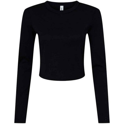 Front - Bella + Canvas Womens/Ladies Micro-Rib Long-Sleeved T-Shirt