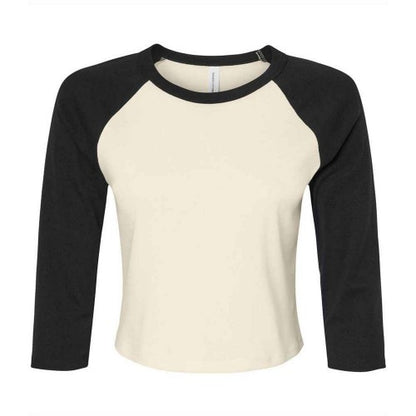 Front - Bella + Canvas Womens/Ladies Micro-Rib Raglan 3/4 Sleeve T-Shirt