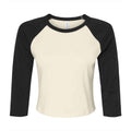 Front - Bella + Canvas Womens/Ladies Micro-Rib Raglan 3/4 Sleeve T-Shirt
