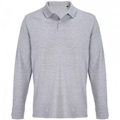Front - SOLS Unisex Adult Pacific Pique Long-Sleeved Polo Shirt