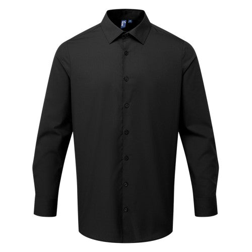 Front - Premier Mens Recyclight Poplin Long-Sleeved Shirt