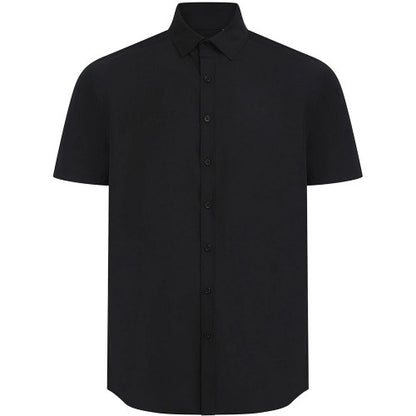 Front - Henbury Mens Cotton Feel CoolPlus Short-Sleeved Formal Shirt