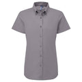 Navy - Front - Premier Womens-Ladies Supreme Oxford Short-Sleeved Formal Shirt