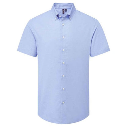 Front - Premier Mens Supreme Oxford Short-Sleeved Formal Shirt