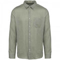 Front - Spasso Mens Linen Long-Sleeved Shirt