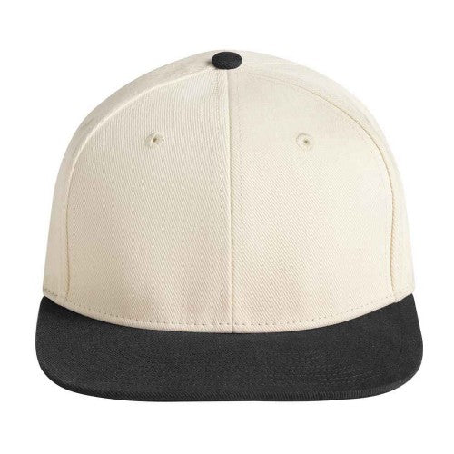 Front - Beechfield Contrast Flat Peak Baseball Cap