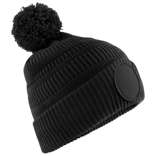 Front - Beechfield Mens Patch Beanie