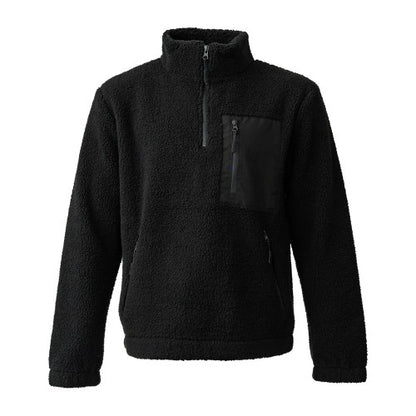 Olive Green - Front - Ravine Unisex Adult Borg Quarter Zip Fleece Jacket