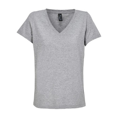 Front - SOLS Womens/Ladies Regent Marl V Neck T-Shirt