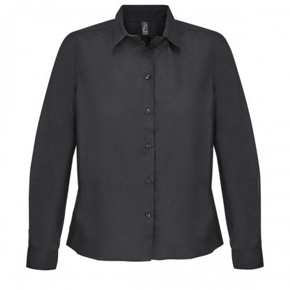 Front - SOLS Womens/Ladies Bailey Poplin Long-Sleeved Shirt