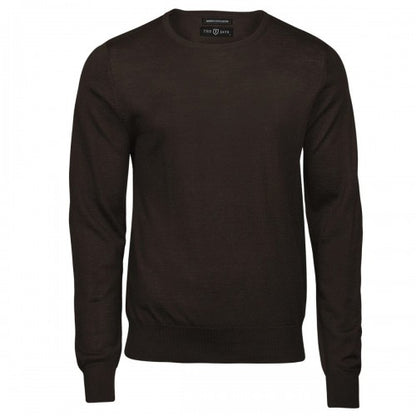 Front - Tee Jays Mens Merino Blend Crew Neck Sweatshirt