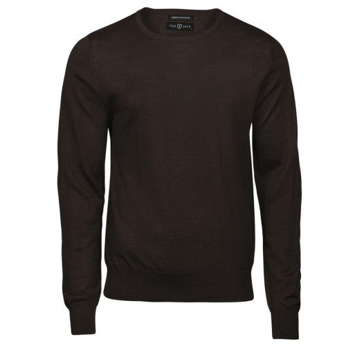 Front - Tee Jays Mens Merino Blend Crew Neck Sweatshirt