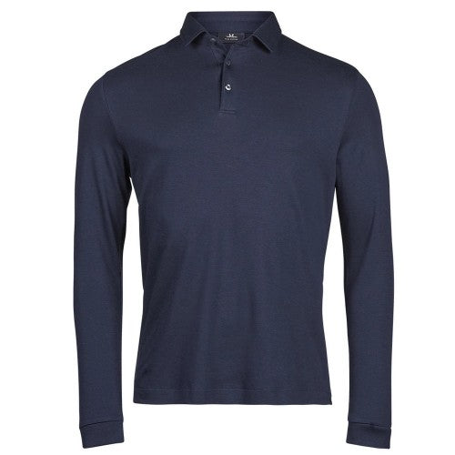 Front - Tee Jays Mens Prima Long-Sleeved Polo Shirt