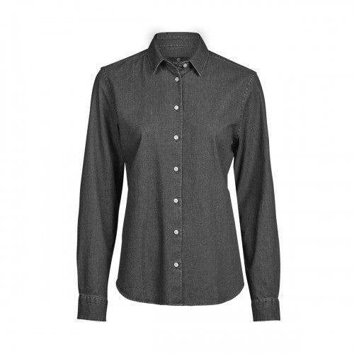 Front - Tee Jays Womens/Ladies Denim Long-Sleeved Shirt