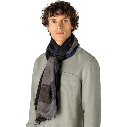 Front - Spasso Checked Reversible Scarf